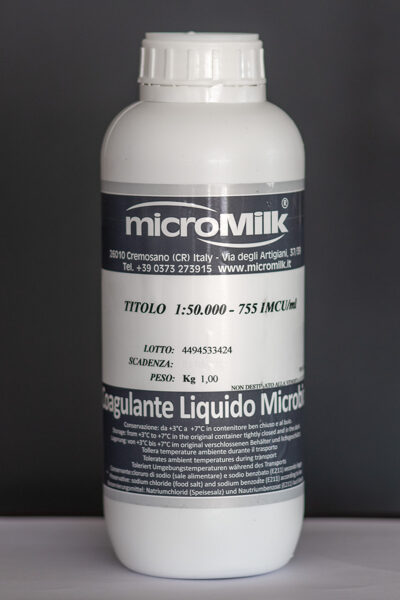 Liquid Microbial Rennet (enzyme) 1kg cheese ferment, Micromilk